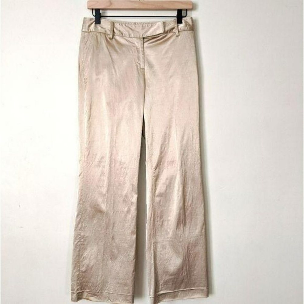 City DNKY Gold Satin Wide Leg Plaza Pants